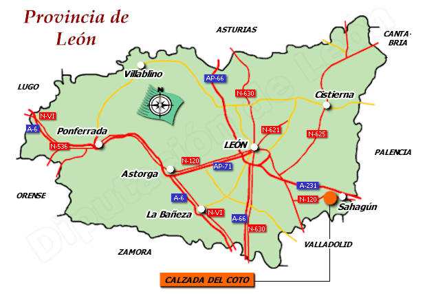 Mapa de la provincia de León